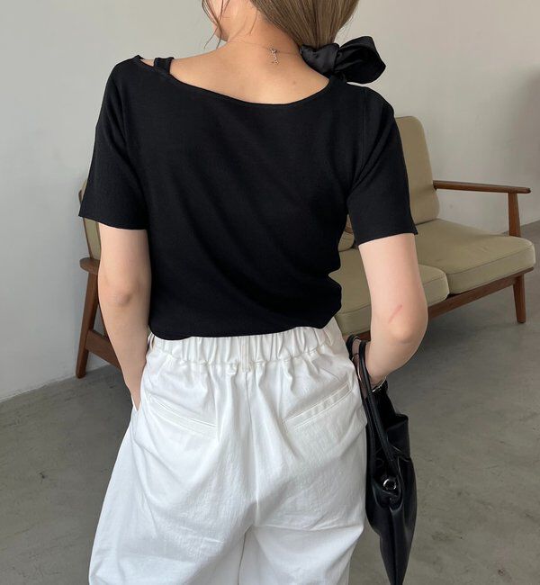  「クロスレイヤード半袖ニット」|ニット・セーター|