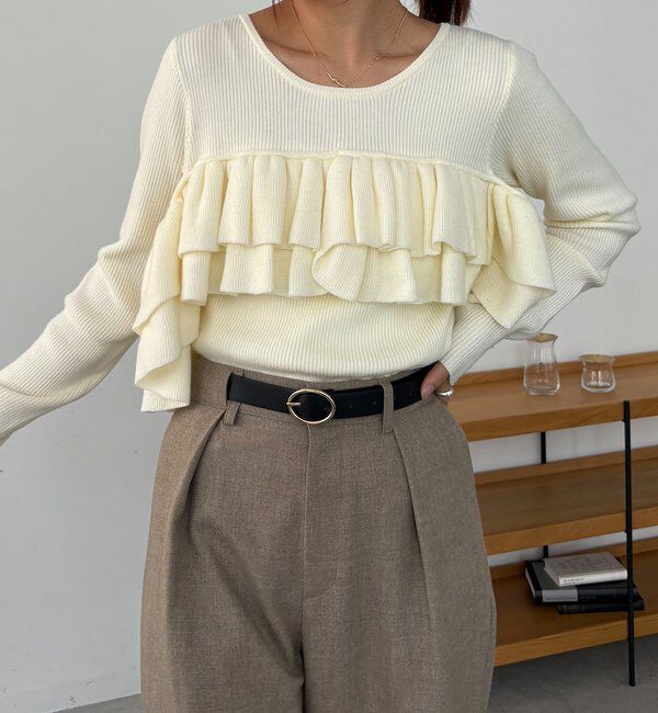  「【2WAYで着用可能】ベアフリルニット」|ニット・セーター|