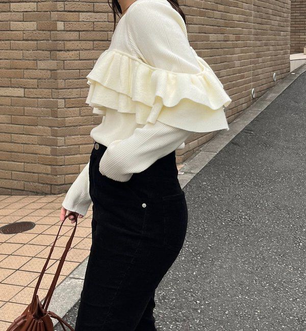  「【2WAYで着用可能】ベアフリルニット」|ニット・セーター|