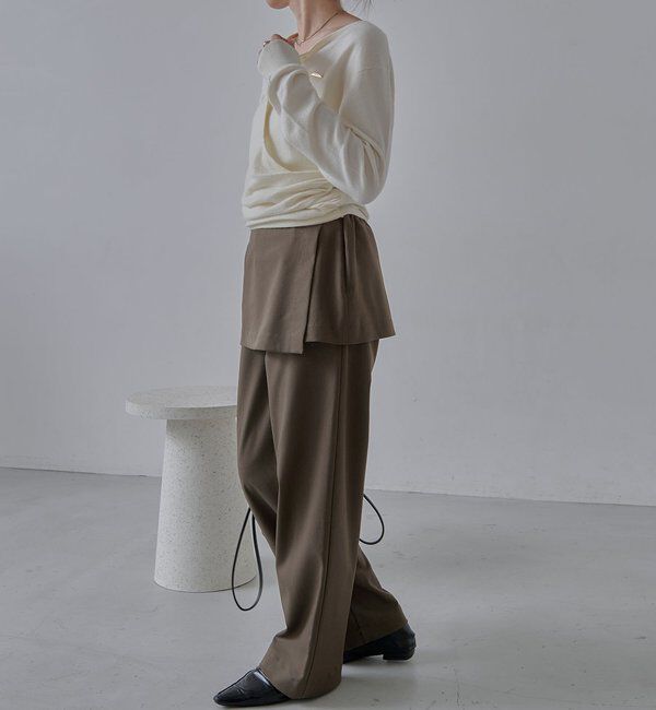  「【低身長サイズあり】ミニレイヤードパンツ」|チノ|