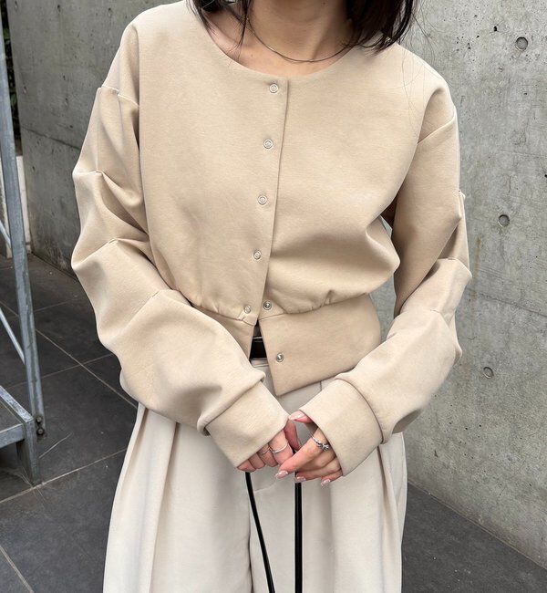  「ダンボールタックスリーブカーディガン」|Tシャツ・カットソー|ベージュ