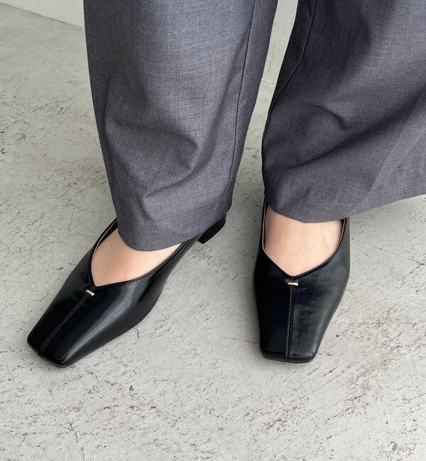  「【大人の定番パンプス】スクエアステッチフラットシューズ」|その他|