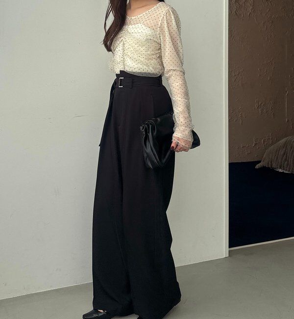  「【yuu企画】【サイズ展開あり】アシメウエストパンツ」|チノ|