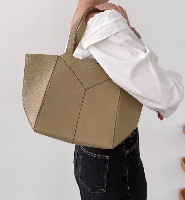  「【S/Lサイズ展開あり】ブロッキングバッグ L」|トートバッグ|ベージュ