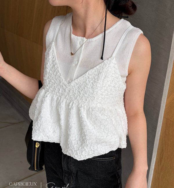  「【LE'MAGE&times;gemeilコラボ】バブルバルーンキャミ」|シャツ・ブラウス|