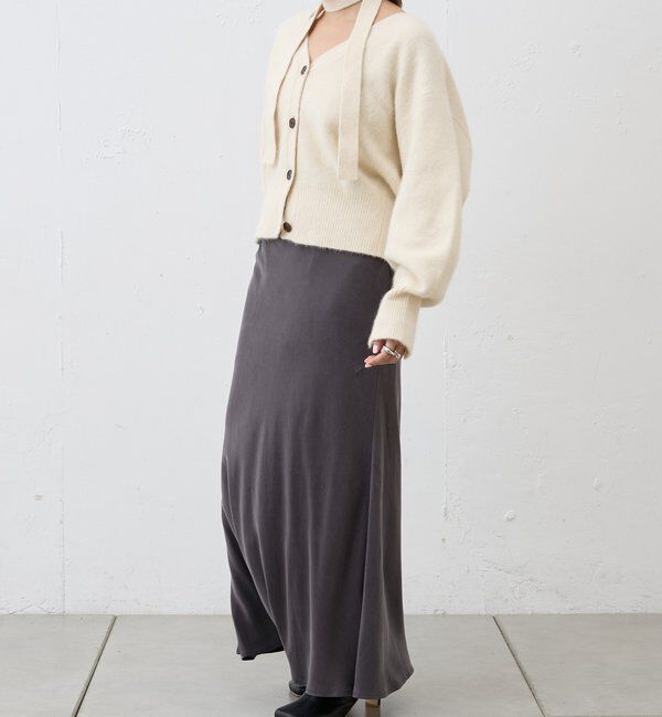  「ファーウールタイ付きカーディガン」|カーディガン|