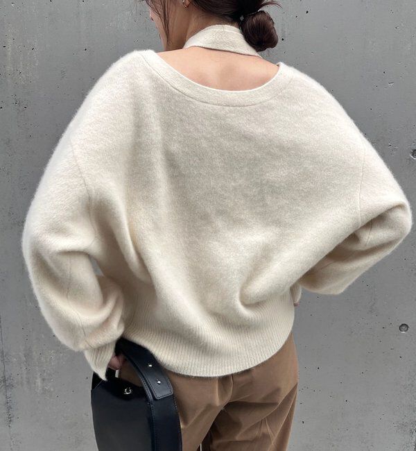  「ファーウールタイ付きカーディガン」|カーディガン|