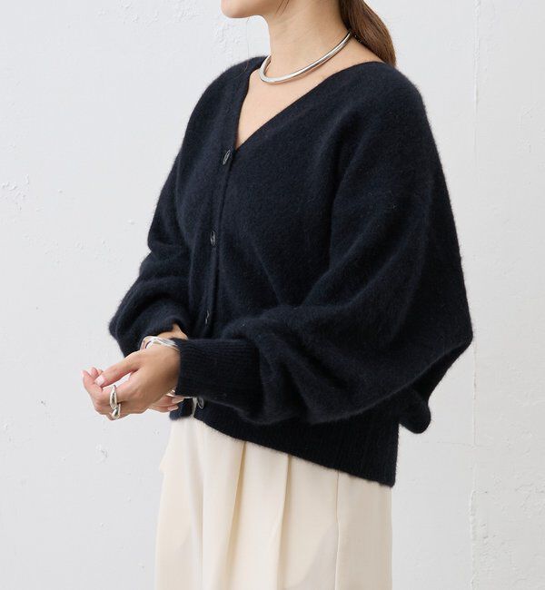  「ファーウールタイ付きカーディガン」|カーディガン|