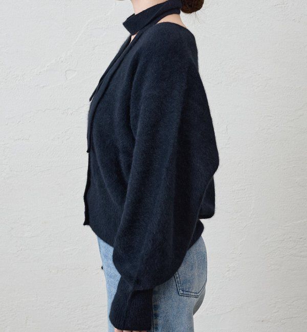  「ファーウールタイ付きカーディガン」|カーディガン|