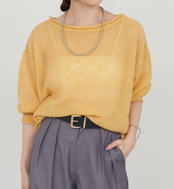  「《インフルエンサー@kanako_ikiコラボ》シアーウールプルオーバー」|ニット・セーター|