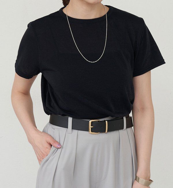  「シャイニー天竺Tシャツ」|Tシャツ・カットソー|ブラック