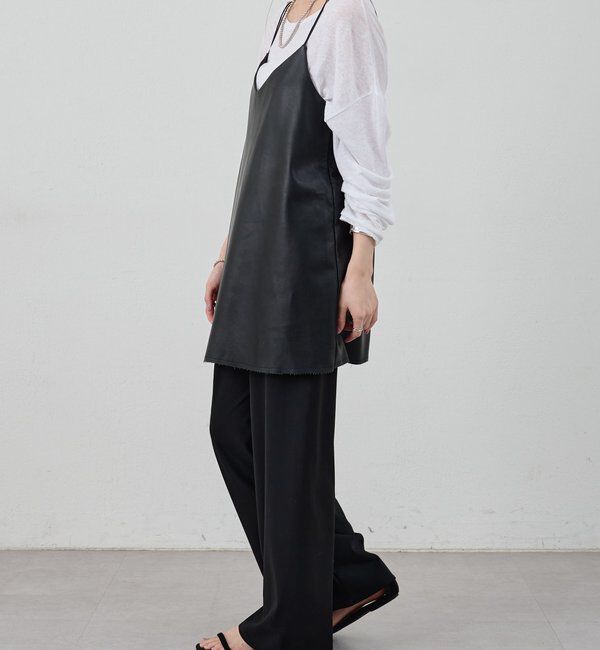  「《レイヤードにも◎》レザーチュニックキャミ」|シャツ・ブラウス|