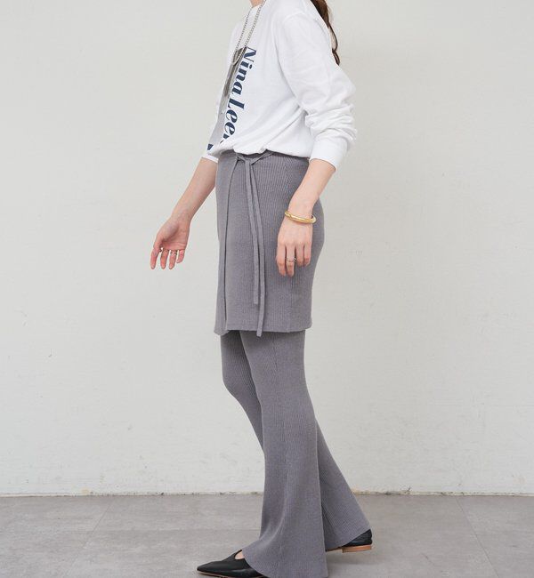  「ニットレイヤードパンツ」|チノ|