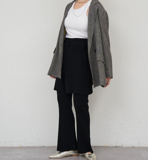  「ニットレイヤードパンツ」|チノ|