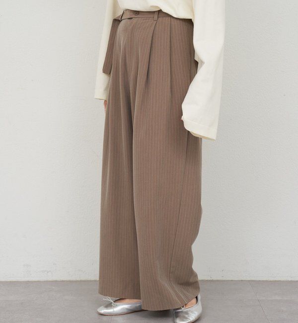  「ダブルタックストライプワイドパンツ」|チノ|