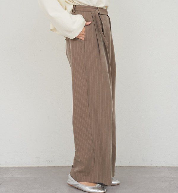  「ダブルタックストライプワイドパンツ」|チノ|