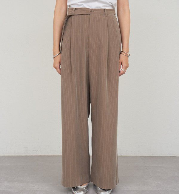  「ダブルタックストライプワイドパンツ」|チノ|