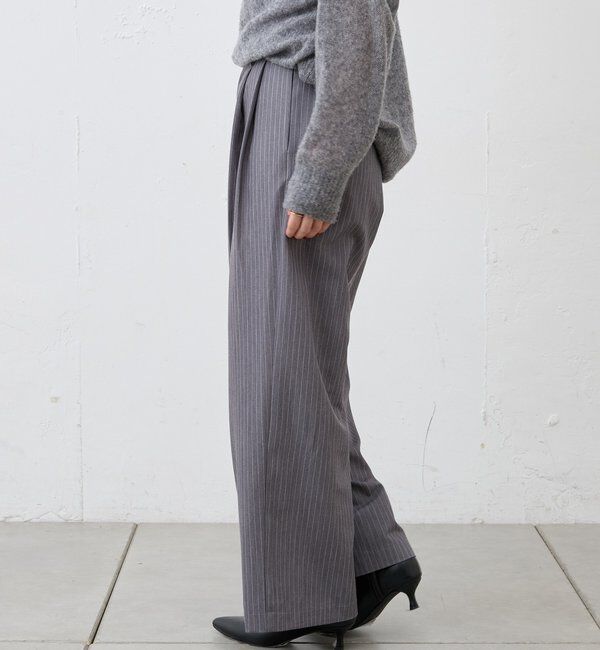  「ダブルタックストライプワイドパンツ」|チノ|