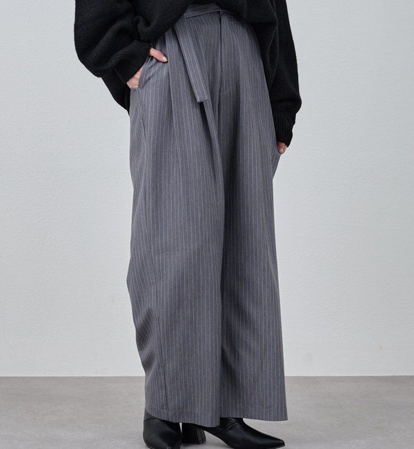  「ダブルタックストライプワイドパンツ」|チノ|
