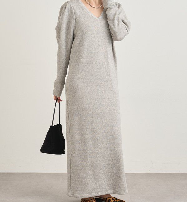  「パフスリーブスウェットワンピース」|ワンピース|