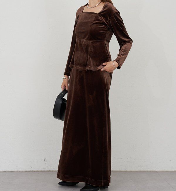  「ベロアペプラムプルオーバー」|Tシャツ・カットソー|