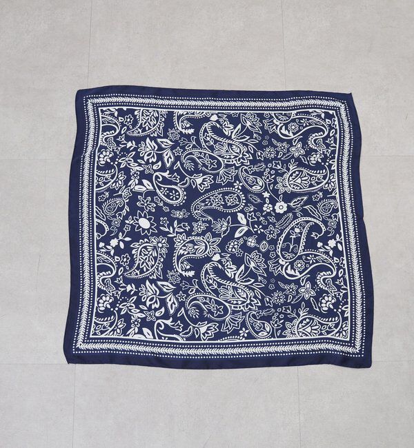  「ペイズリースカーフ」|バンダナ・スカーフ|ネイビー