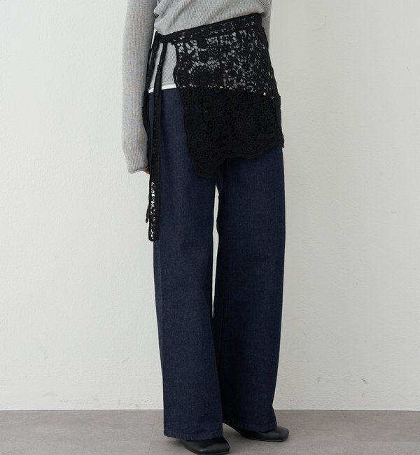  「【ainode】フレアパンツ」|デニム|