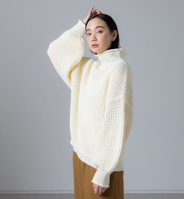 collex「ワッフルタートルニットプルオーバー」|ニット・セーター|