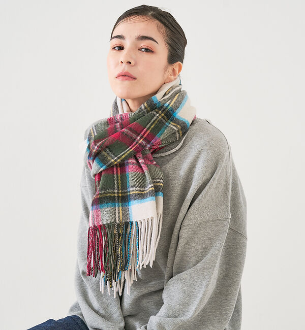 collex「ウールチェックマフラー」|マフラー|レッド系その他1