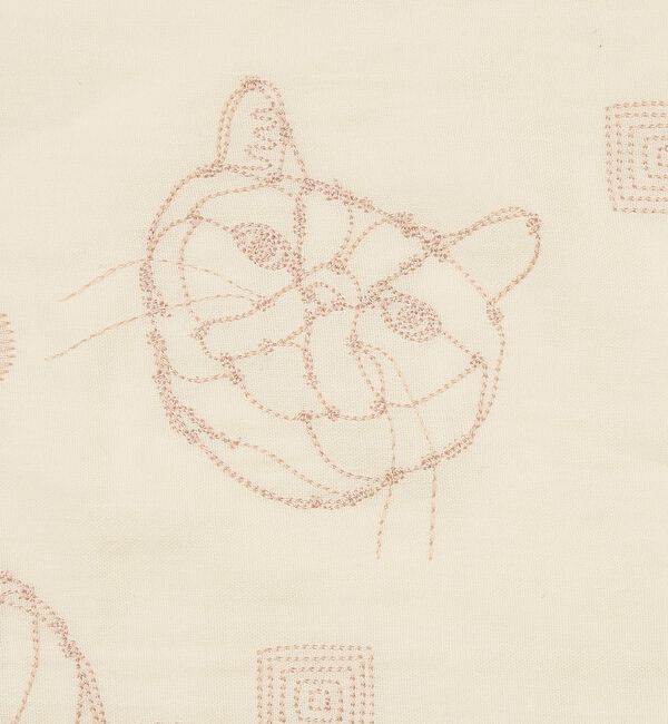 collex「【＋HAyU fabric】 ダブルガーゼ 猫刺繍ハンカチ 綿100%」|ハンカチ|