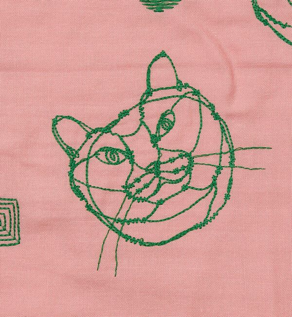 collex「【＋HAyU fabric】 ダブルガーゼ 猫刺繍ハンカチ 綿100%」|ハンカチ|