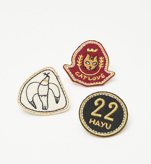 collex「【＋HAyU】刺繍 ブローチ3点セット」|ネクタイピン・カフスボタン|