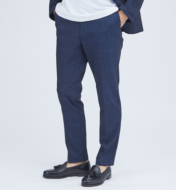 ABAHOUSE「【セットアップ対応】ポンチ イージー スラックス パンツ」|スラックス|ブルー系その他1