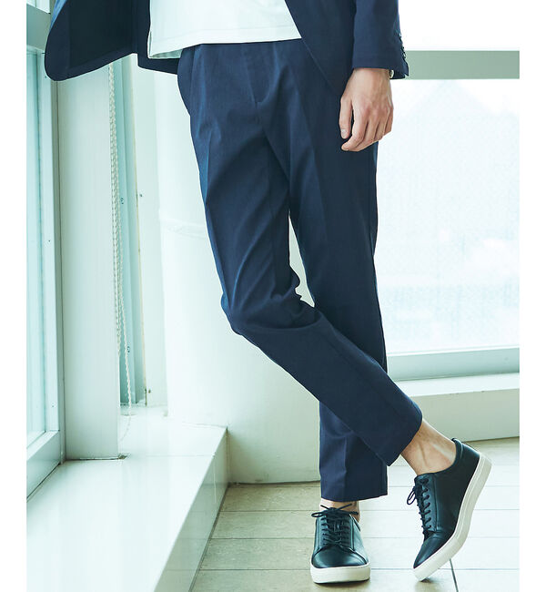 ABAHOUSE「【セットアップ対応】COOL DRYMAX イージー スラックス」|スラックス|ネイビー