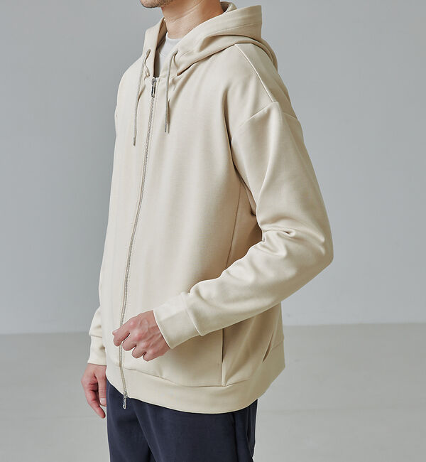 ABAHOUSE「【インバーテッドプリーツ】ジップパーカー / ダンボールニット」|パーカー|
