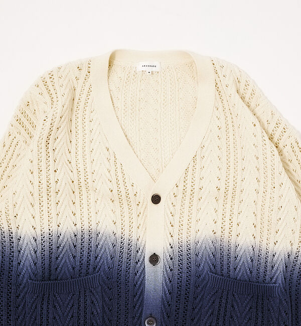 ABAHOUSE「【透かし編み】グラデーション シアー カーディガン」|カーディガン|