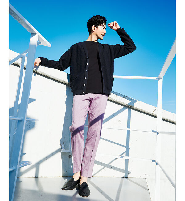 ABAHOUSE「【セットアップ対応】ソロストレッチ リネン テーパード パンツ / スラックス」|スラックス|