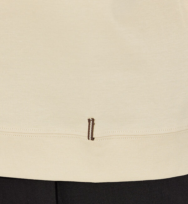 ABAHOUSE「【コットンシルケット】ポンチ クルーネック Tシャツ」|Tシャツ・カットソー|