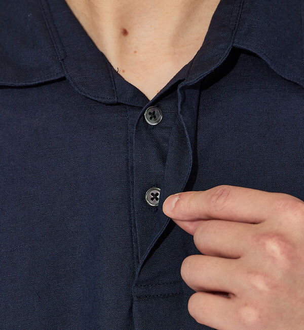 ABAHOUSE「コットンリネン 比翼 プルオーバーシャツ」|シャツ・ブラウス|