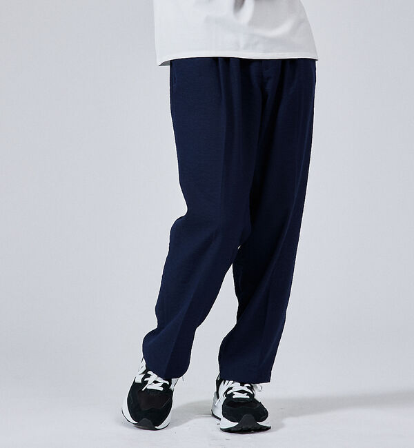 ABAHOUSE「クレープストレッチ イージーパンツ / リラックスパンツ」|その他|ネイビー