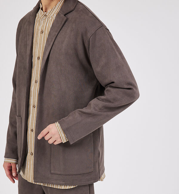 ABAHOUSE「【セットアップ対応】ネオスエード ジャケット カーディガン / シルキータッチ」|カーディガン|