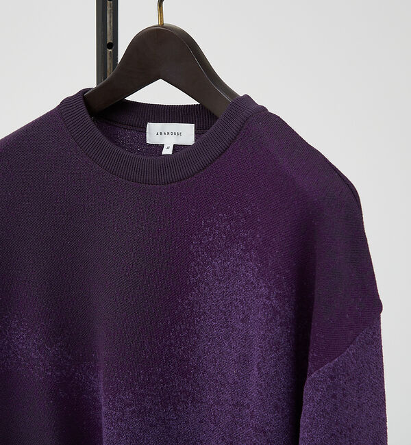 ABAHOUSE「アブストラクト グラデーション ニット / クルーネックプルオーバー」|ニット・セーター|パープル