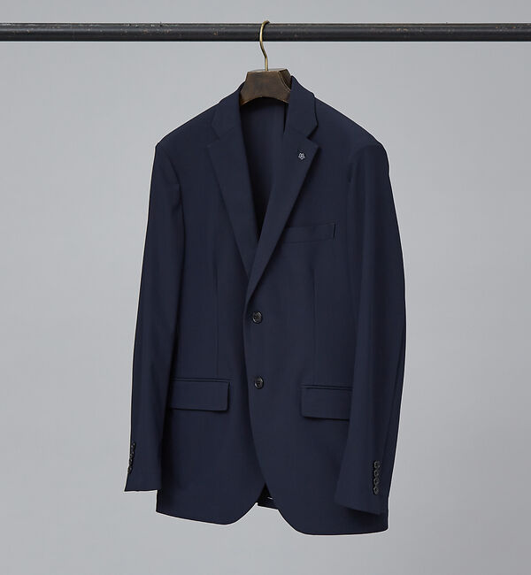 ABAHOUSE「【セットアップ対応/FLEX JACKET】360&deg;ストレッチ COOLMOTI」|テーラードジャケット|ネイビー
