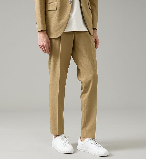 ABAHOUSE「【セットアップ対応】リネンライク ライトイージースラックス / 軽量 ストレッチ」|スラックス|