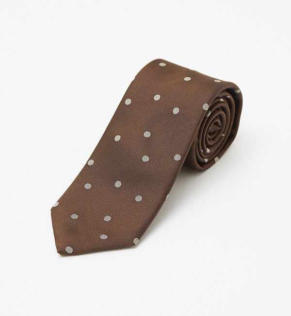ABAHOUSE「シルクネクタイ ドット柄 / MADE IN JAPAN」|ネクタイ・蝶ネクタイ|ブラウン