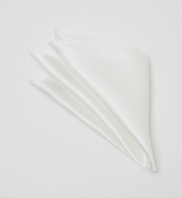 ABAHOUSE「シルクサテン チーフ」|バンダナ・スカーフ|ホワイト