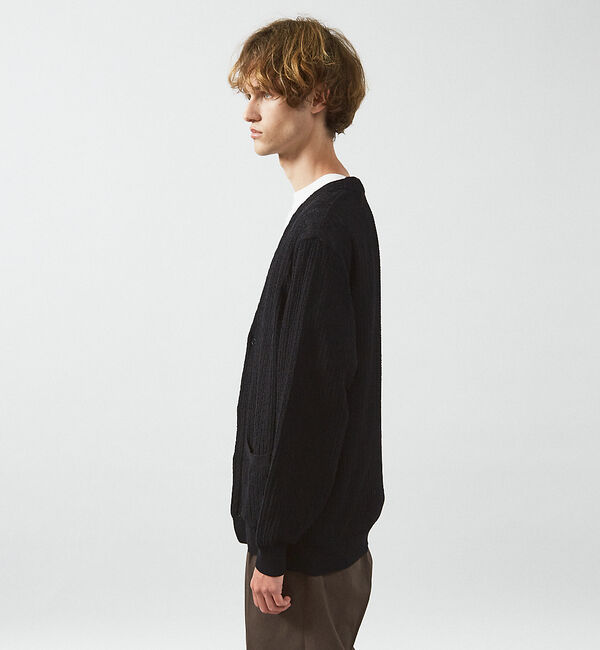 ABAHOUSE「【メッシュニット】ドライタッチ 比翼 カーディガン / シアーカーディガン」|カーディガン|