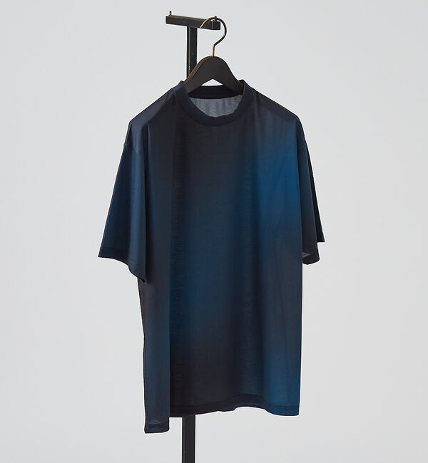 ABAHOUSE「【グラデーション】グラフィックプリント 半袖Tシャツ」|Tシャツ・カットソー|ネイビー