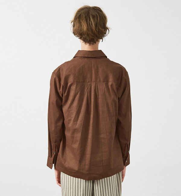 ABAHOUSE「【リネンブレンド】スキッパー プルオーバーシャツ」|シャツ・ブラウス|