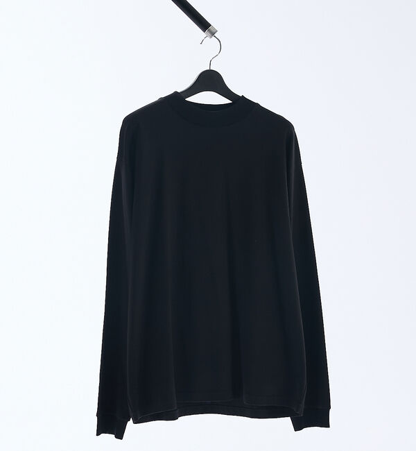 ABAHOUSE「シルケットポンチ モックネック ロンT / オーバーサイズ」|Tシャツ・カットソー|ブラック
